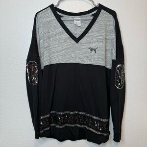 PINK by Victoria’s Secret Mega Bling Sequin Long Sleeve Shirt Size Small